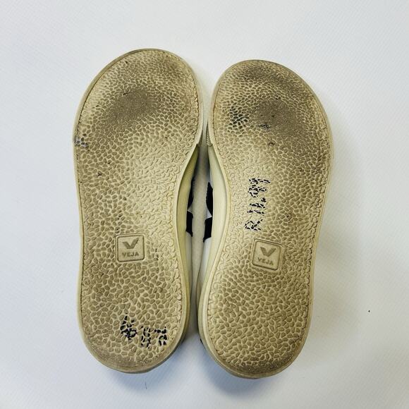 Veja Esplar Low White Black Women's Size 7 Leather Lace Up Shoes Sneakers - Picture 12 of 13